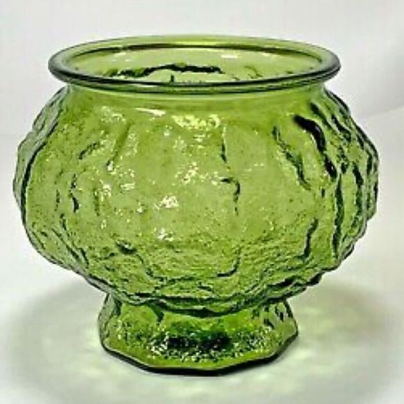 Vintage 1970’s E.O. Brody Co. Green Glass Candy Dish - Picture 6 of 11